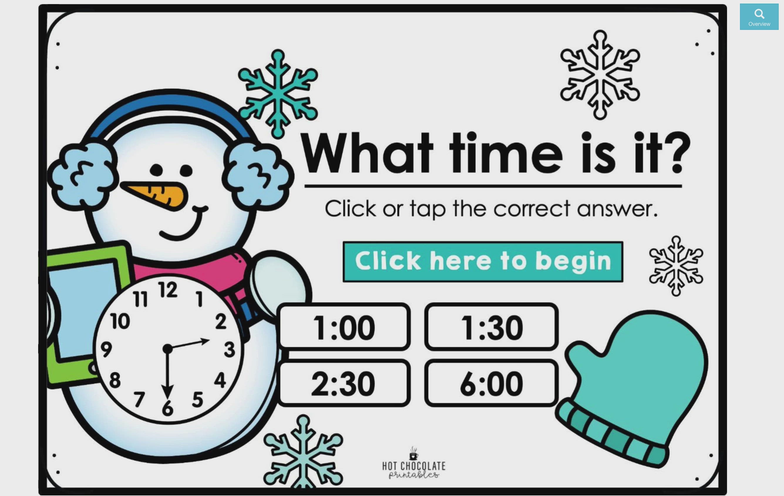 Load video: Telling the Time - Winter Interactive  Boom Cards - to the hour, to the half hour