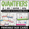 A, An, Some, Any: Practice Cards for Quantifiers Countable and Uncountable Nouns - Hot Chocolate Teachables