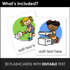 Action Verbs Flashcards | Editable Verb Activity Cards for ESL EFL ELA - Hot Chocolate Teachables