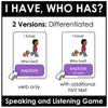 Action Verbs - I have, Who has? Card Game for ESL / EFL /ELL - Hot Chocolate Teachables