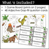 Adjectives Board Game with Gap-Fill Question Cards for ESL / EFL /ELL - Hot Chocolate Teachables