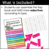 Adjectives Flap Book - Adjective Word Order in Sentences Reference Guide - Hot Chocolate Teachables