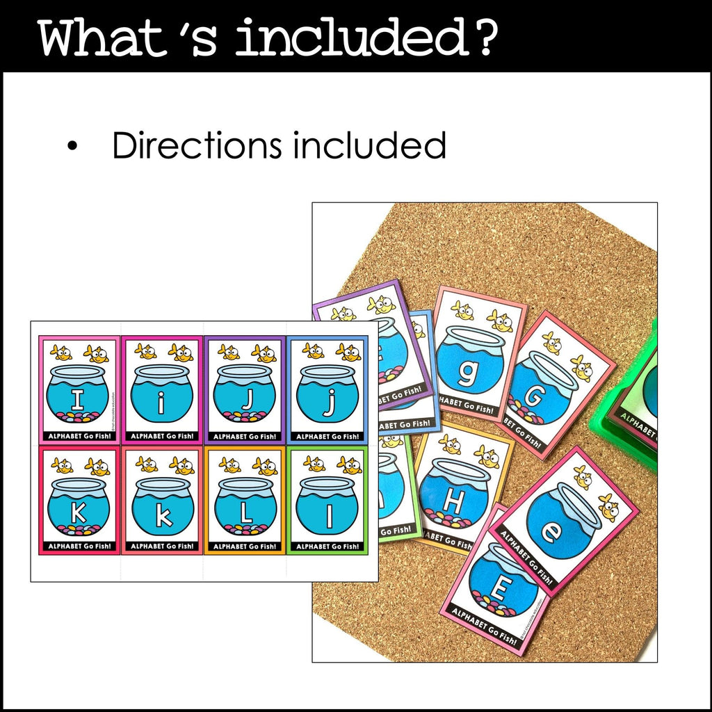 Alphabet Letter Fluency Card Game - Uppercase & Lowercase Letter GO FISH - Hot Chocolate Teachables