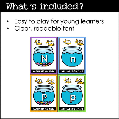 Alphabet Letter Card Game - Uppercase & Lowercase GO FISH – Hot ...