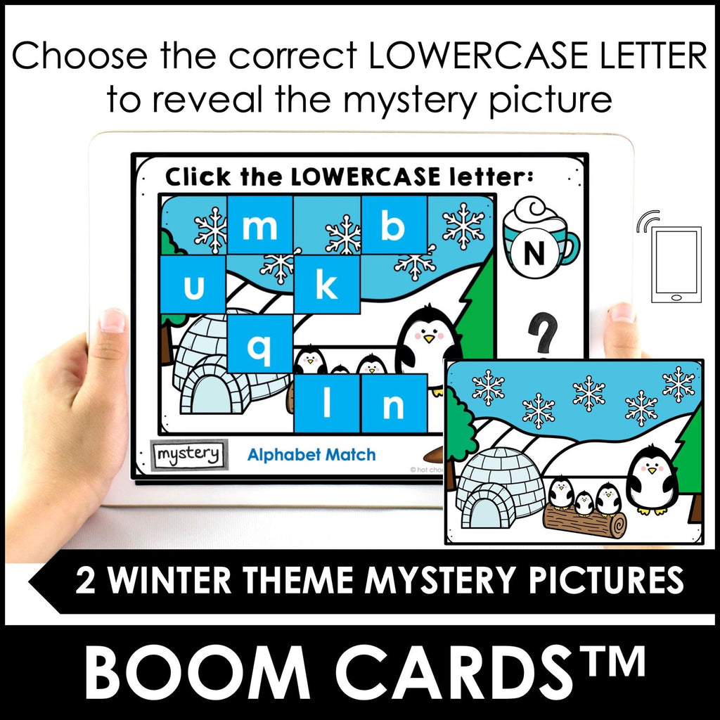 Alphabet Mystery Picture - Winter Theme Boom Cards - Hot Chocolate Teachables