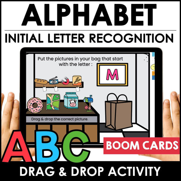 Alphabet Words - Initial Letter Sorting Activity | Digital Boom Cards™ - Hot Chocolate Teachables