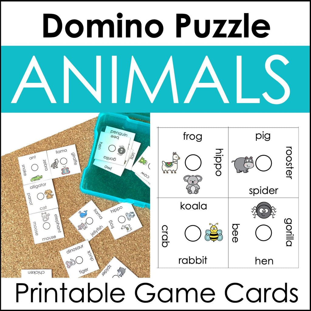 Animal Domino Puzzles - Hot Chocolate Teachables