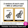 Animal Vocabulary Flash cards | ESL Task Cards - Zoo, Pets, Insects, Marine - Hot Chocolate Teachables