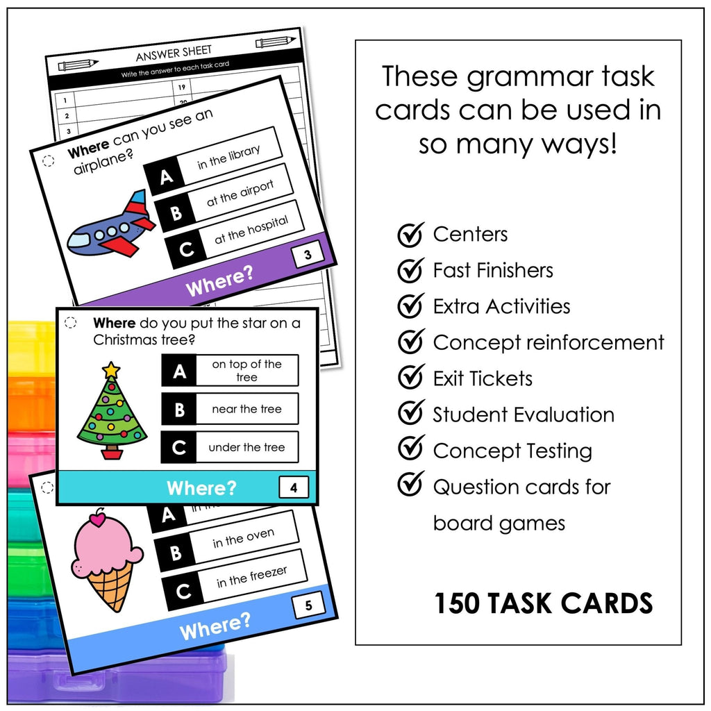 Answering WH Questions | Comprehension Task Card Bundle | What, When, Who, Why - Hot Chocolate Teachables