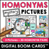 Antonym, Synonym, Homophone, Homonym Mystery Picture Boom Cards™ BUNDLE - Hot Chocolate Teachables