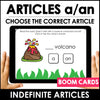 Articles A or AN? BOOM CARDS™ | Indefinite Articles - Hot Chocolate Teachables