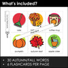Autumn FALL Flashcards ESL Vocabulary Flash Cards for Kids - Editable Text - Hot Chocolate Teachables