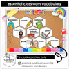 Back to School Classroom Vocabulary Posters | ESL Word Wall | Bulletin Board - Hot Chocolate Teachables