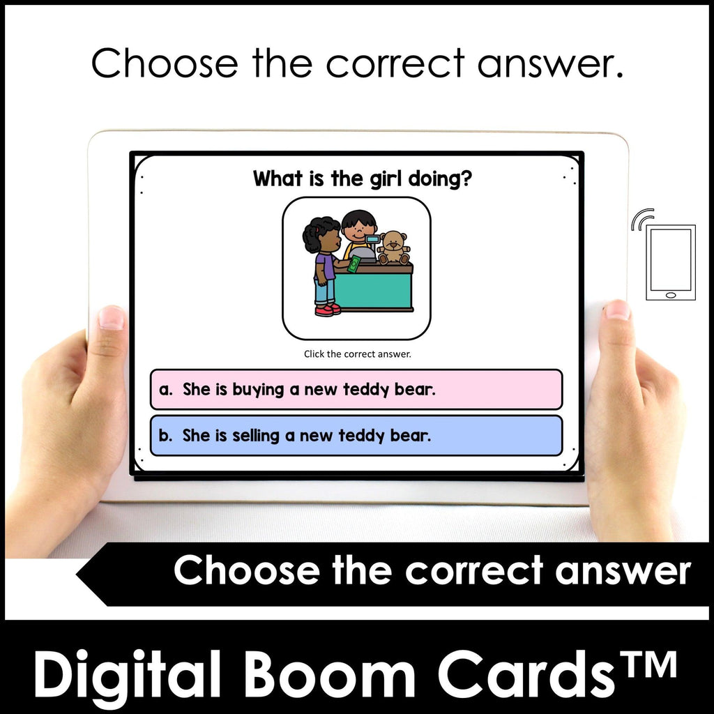 Choose the VERB: Present Continuous Boom Cards - Hot Chocolate Teachables