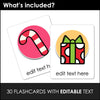 CHRISTMAS Flashcards - Vocabulary Flash Cards for ESL EFL ELA - Editable Text - Hot Chocolate Teachables