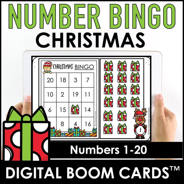 Christmas Number 1-20 Boom Card Bingo - Hot Chocolate Teachables