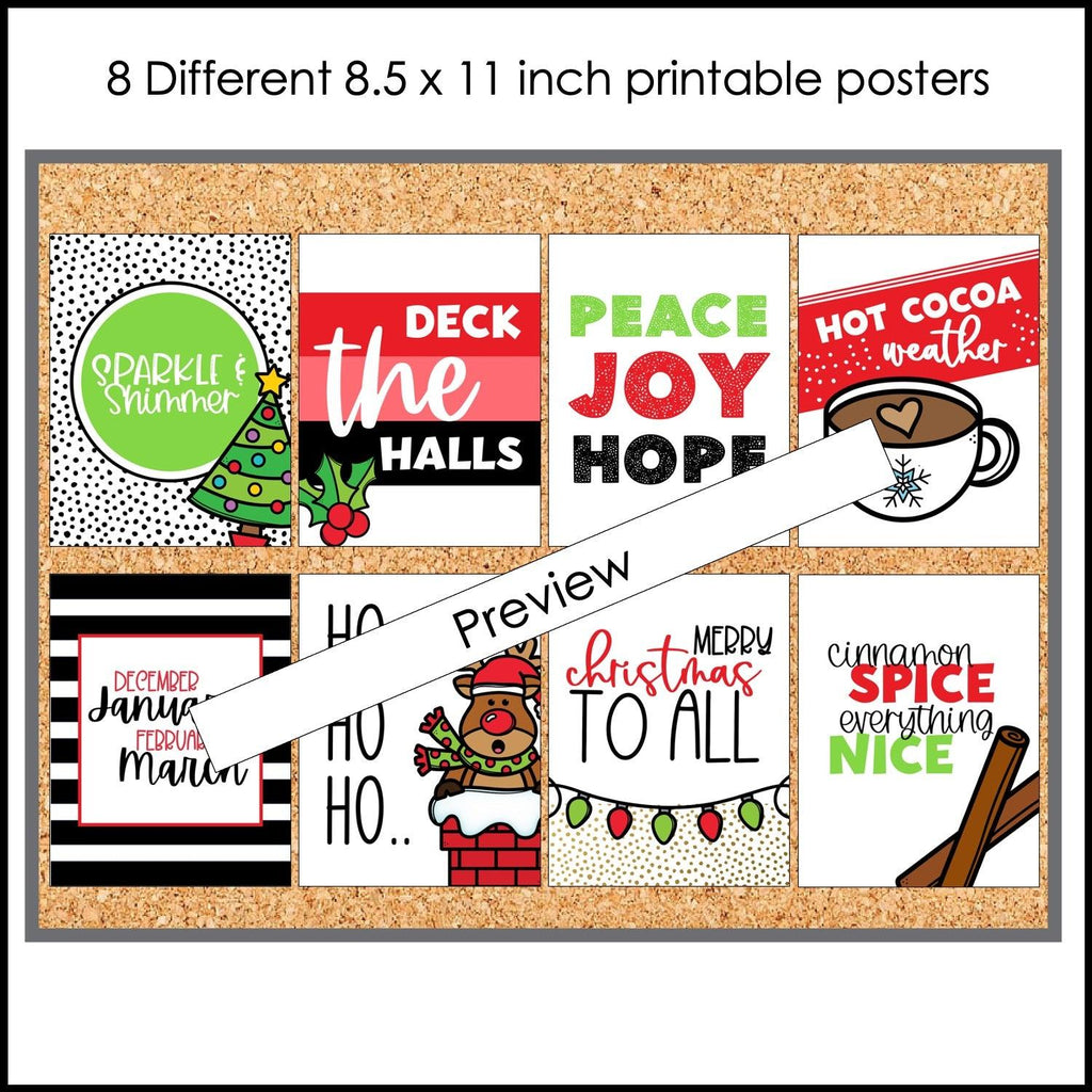 Christmas Posters | Winter Classroom Decor - December Printable Quote Posters - Hot Chocolate Teachables