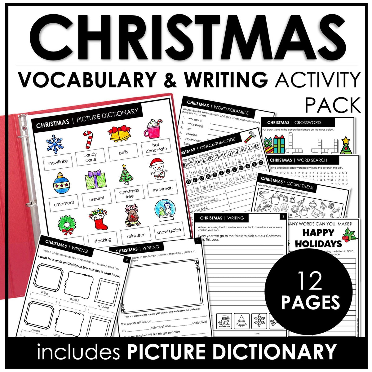 Christmas Vocabulary Worksheet Pack – Hot Chocolate Teachables christmas-vocabulary-worksheet-pack-hot-chocolate-teachables
