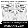 Christmas Word Scramble Freebie! How many words can you make? - Hot Chocolate Teachables