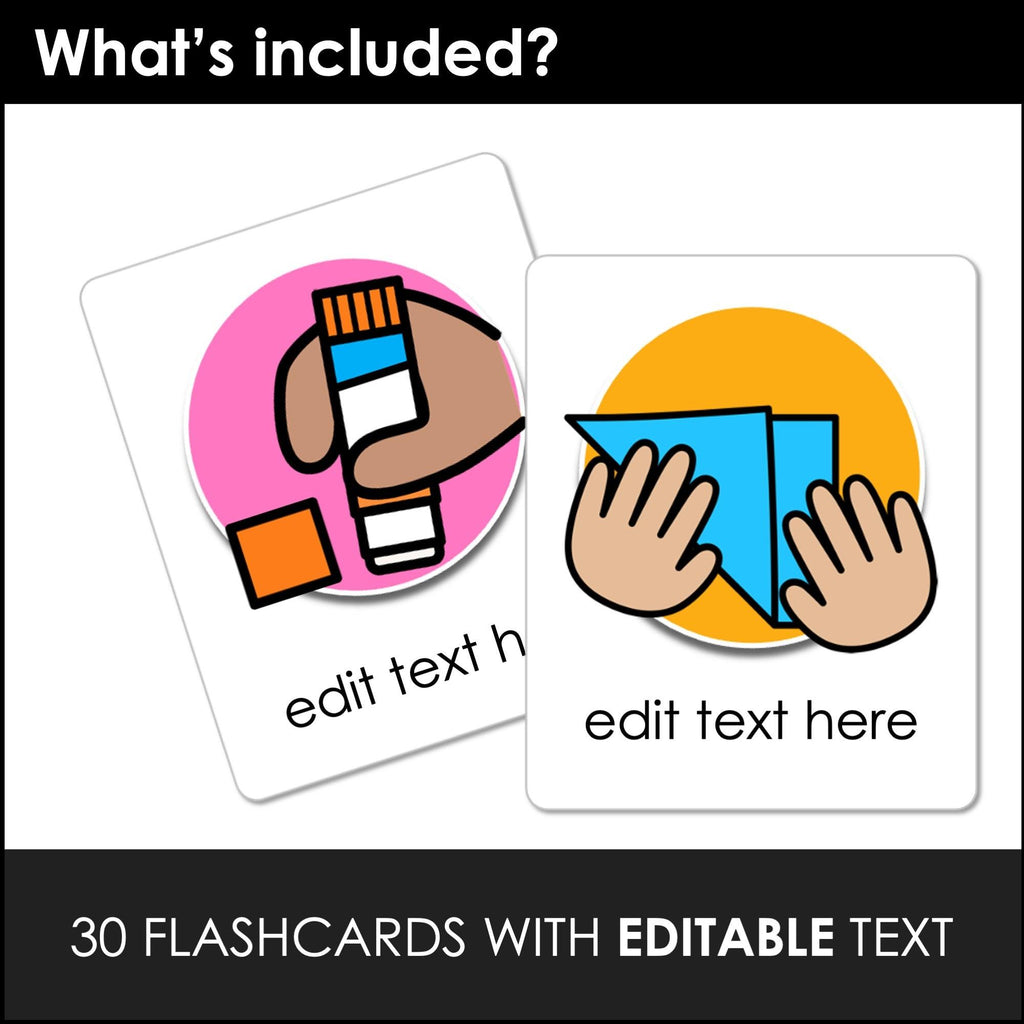 Classroom Instruction Flashcards - Editable Vocabulary Flash Cards ESL EFL ELA - Hot Chocolate Teachables