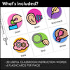 Classroom Instruction Flashcards - Editable Vocabulary Flash Cards ESL EFL ELA - Hot Chocolate Teachables