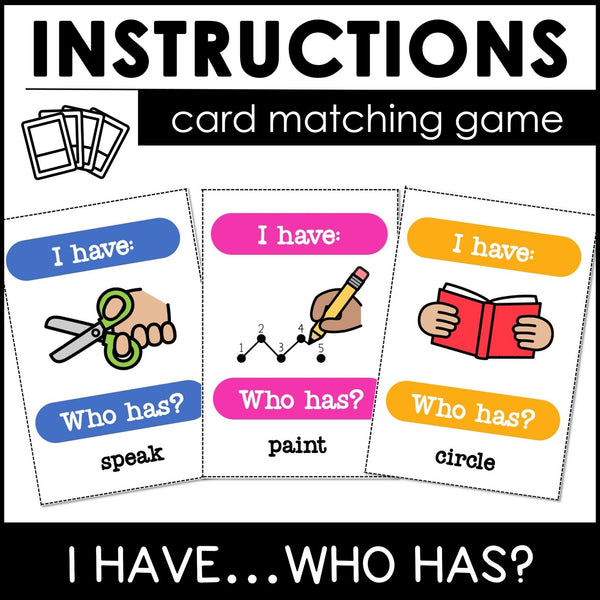 Classroom Instructions ESL Card Match Game: I have-Who Has? - Hot Chocolate Teachables