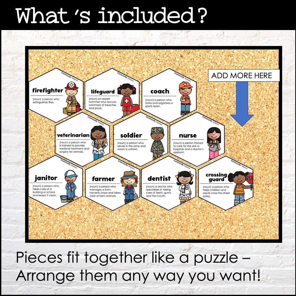 Community Helpers Posters | Classroom Bulletin Board / Word Wall - Hot Chocolate Teachables