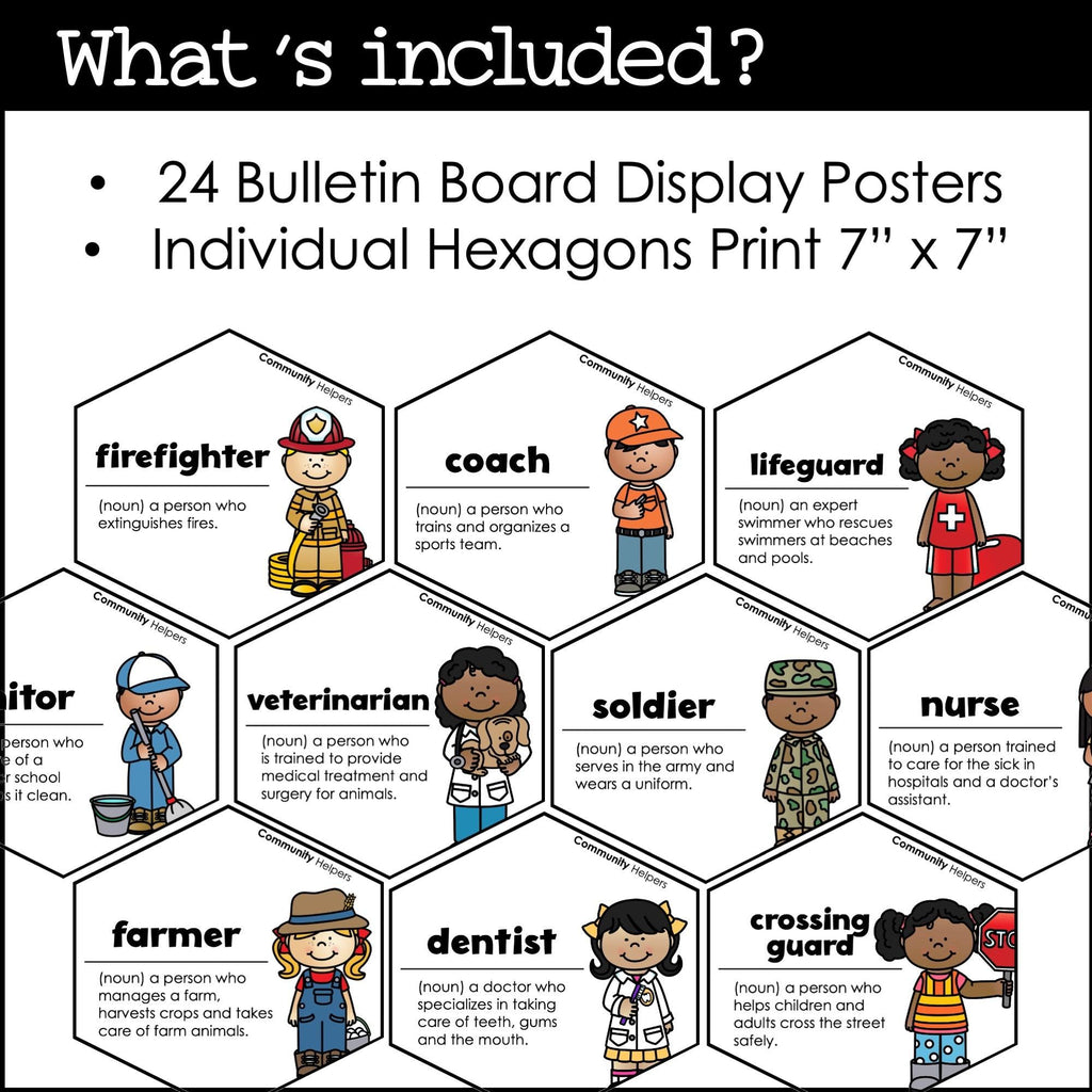 Community Helpers Posters | Classroom Bulletin Board / Word Wall - Hot Chocolate Teachables