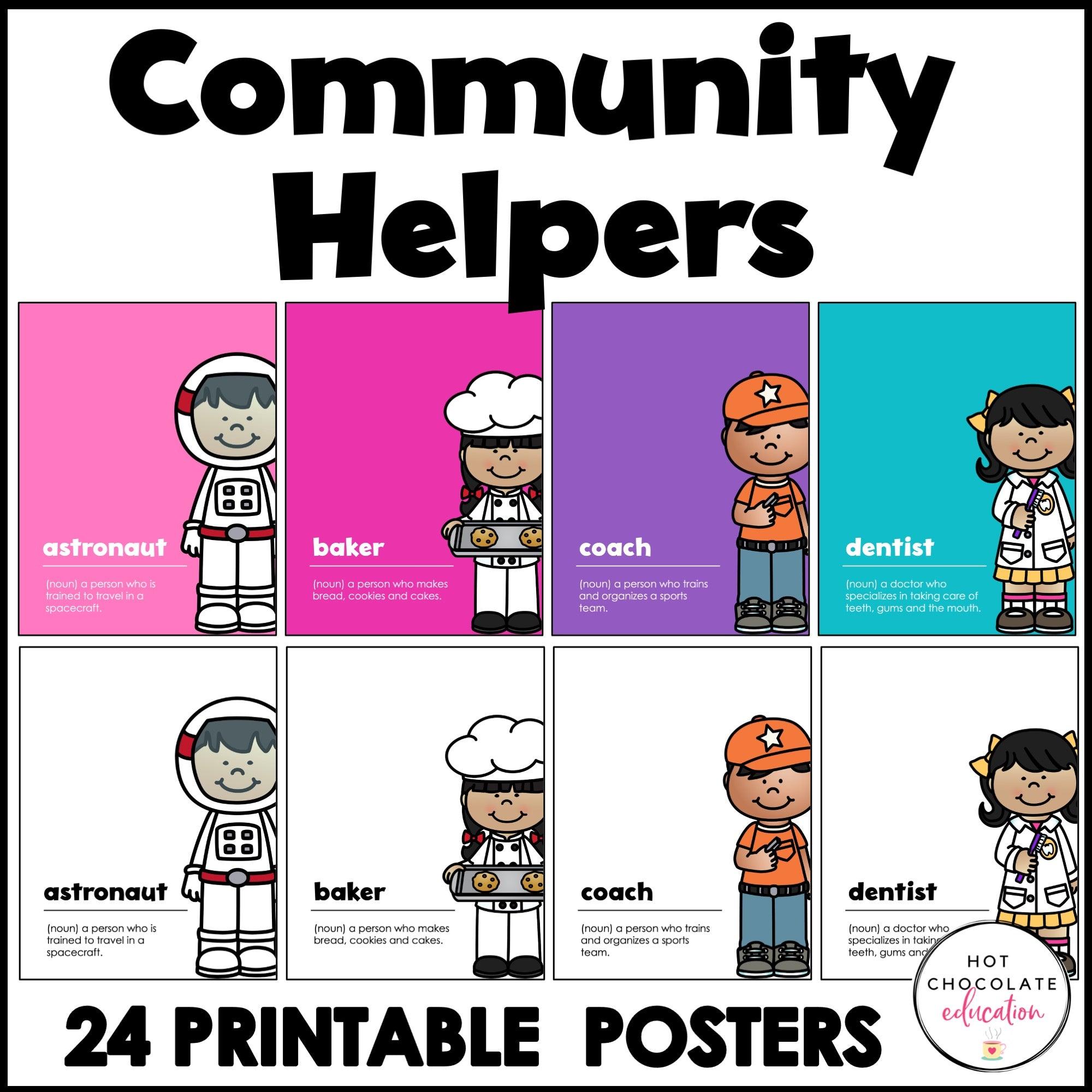community-helpers-posters-jobs-careers-hot-chocolate-teachables for Free Printable Community Helper Bingo Community Helpers Posters: Jobs & Careers – Hot Chocolate Teachables for Free Printable Community Helper Bingo