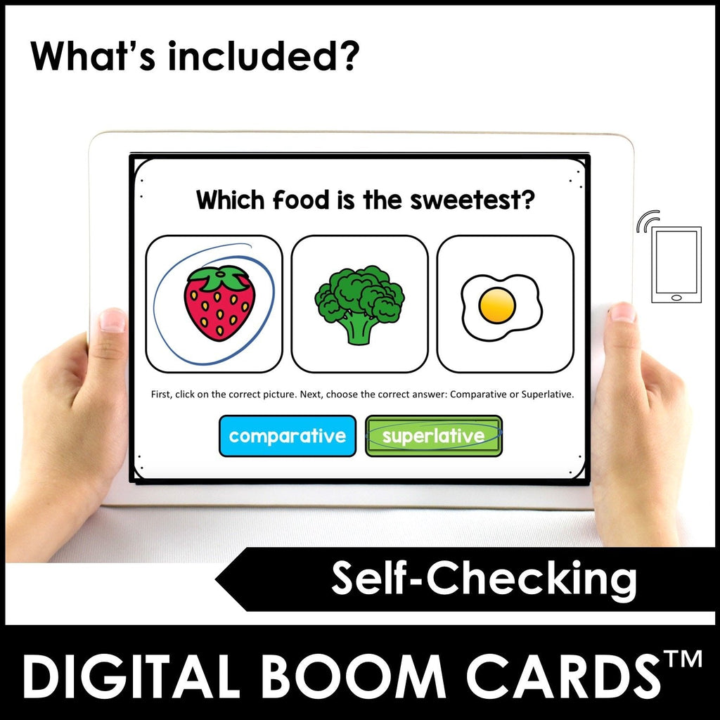 Comparative & Superlative Adjective BOOM CARDS™ – Digital Task Cards - Hot Chocolate Teachables