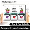 Comparative & Superlative | BOOM CARDS | Short Adjectives Word Sort - Hot Chocolate Teachables