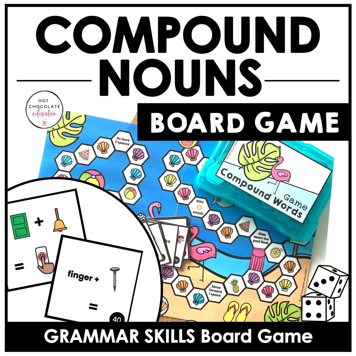 Compound Words Game: Vocabulary Board Game – Hot Chocolate Teachables