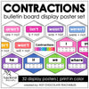 Contractions Posters | Contracted Words Bulletin Board Display - Hot Chocolate Teachables