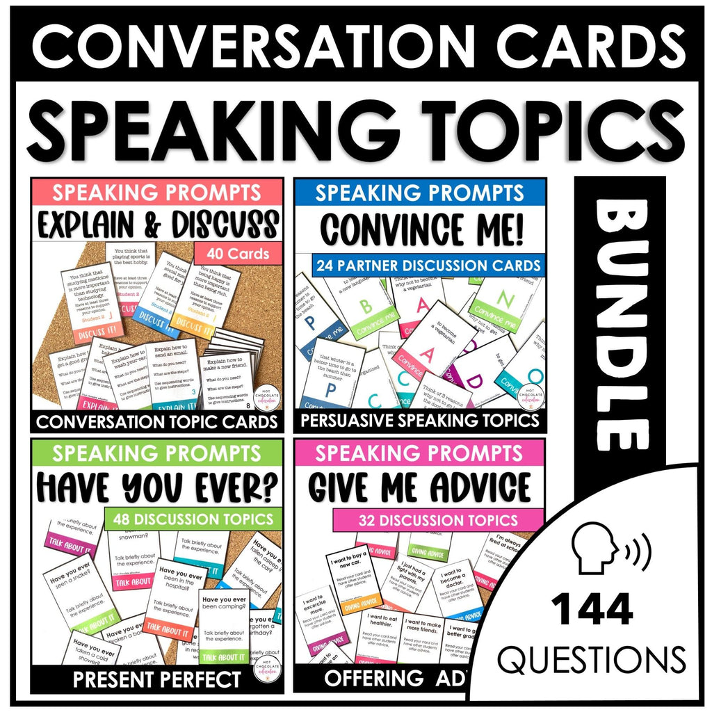 Topic Esl Questions Conversation Topic BUNDLE | ESL Speaking Skills Questions – Hot ...