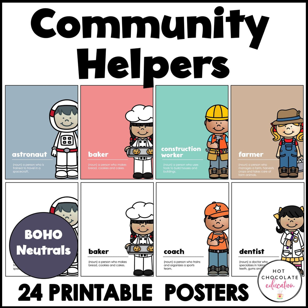 Community Helpers Posters - Jobs & Careers Word Wall – Hot Chocolate Teachables community-helpers-posters-jobs-careers-word-wall-hot-chocolate-teachables