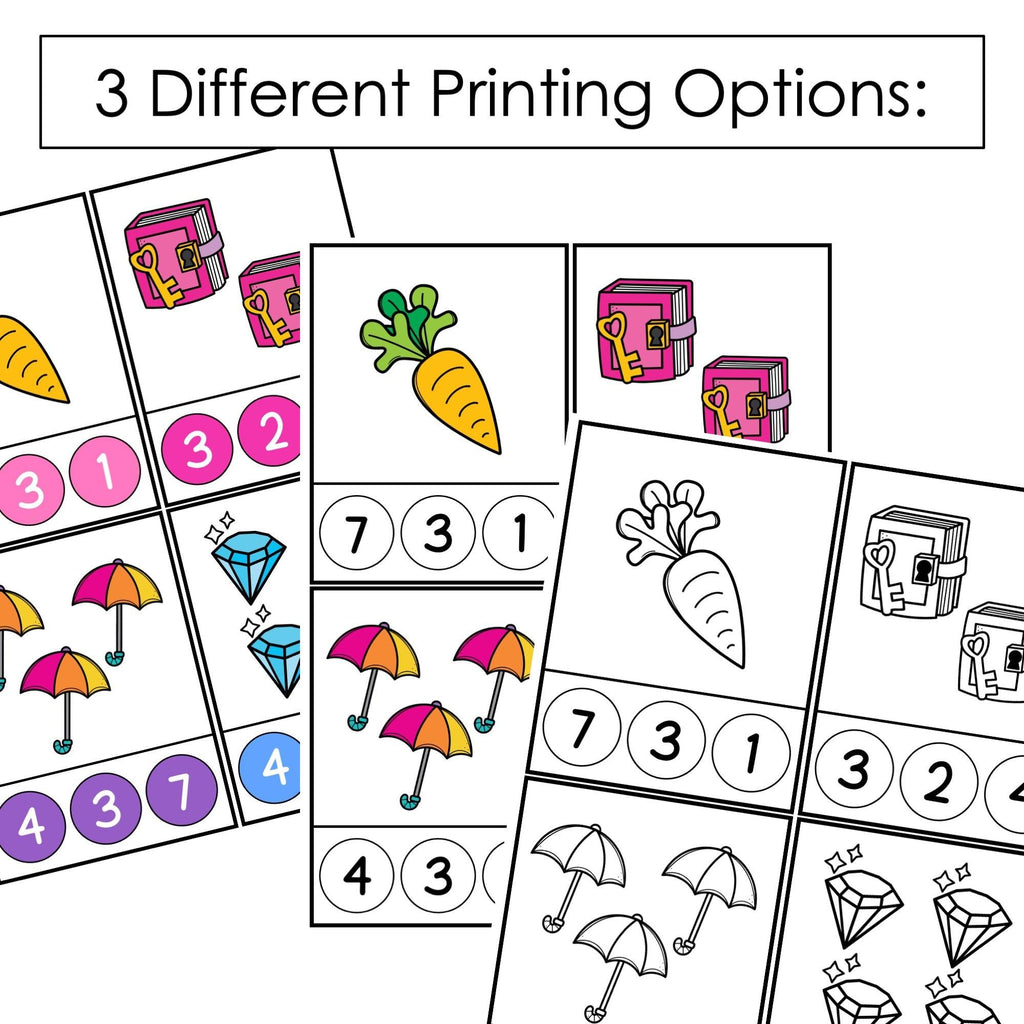 Count & Clip 1-12 | Number Matching Clip Card Activity for ESL PRE-K/K - Hot Chocolate Teachables