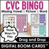 CVC Word Fluency for ESL Digital Bingo Game - Boom Cards™ Short Vowels - Hot Chocolate Teachables