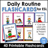 Daily Routine Flashcards : Basic Verbs & Chores : ESL task cards - Flash Cards - Hot Chocolate Teachables