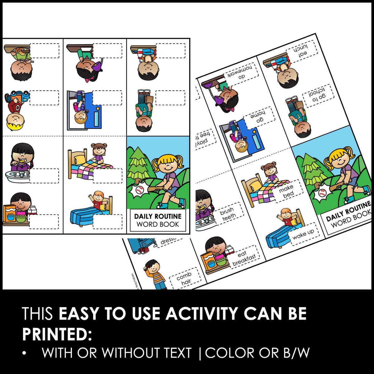 Verbs Daily Routine Activity Daily Routine Home & School Mini Book | Picture Dictionary