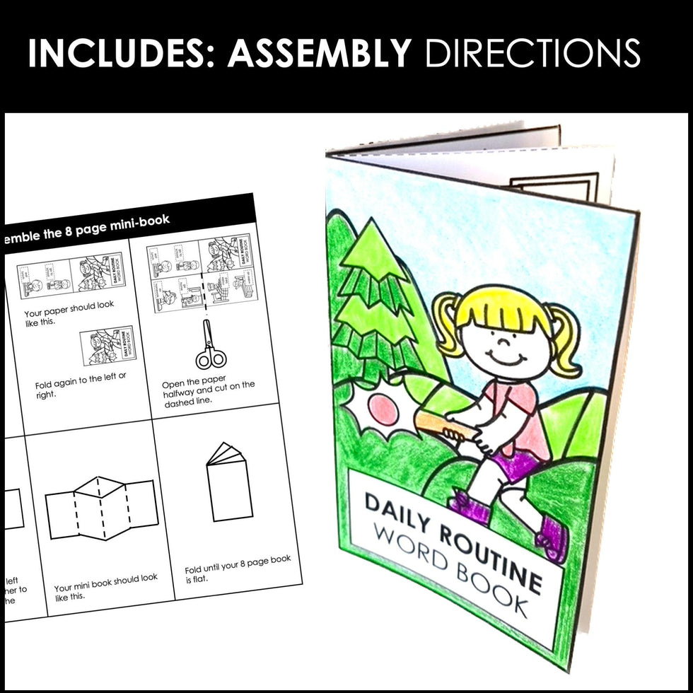 Daily Routine Home & School Mini Book | Picture Dictionary