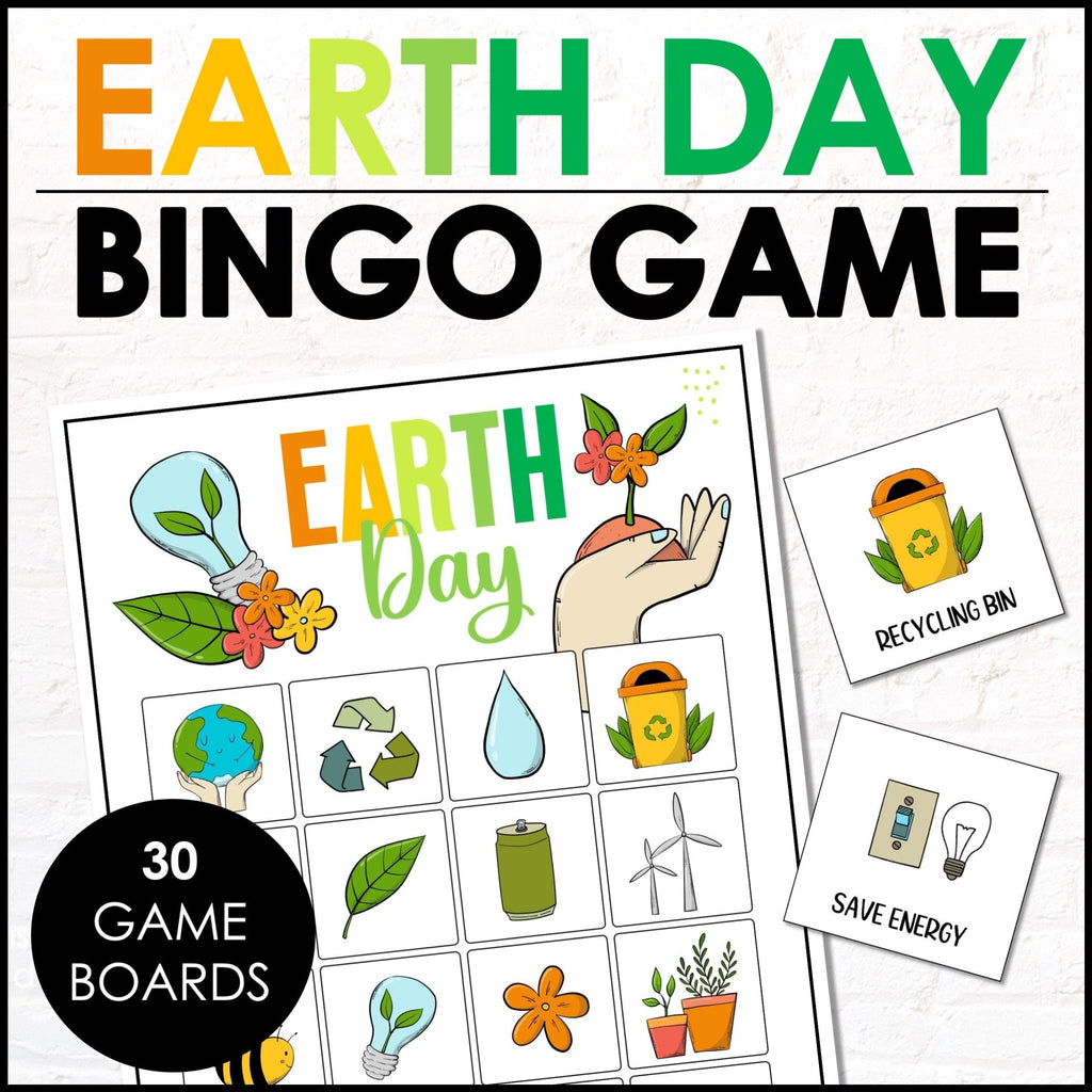 Earth Day Bingo Game | Vocabulary Activity for Earth Day - Hot Chocolate Teachables
