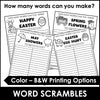 Easter & Spring Word Scramble Worksheet {Freebie} How many words can you make? - Hot Chocolate Teachables
