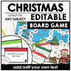 Editable Christmas Game Board | Create editable game cards for ANY subject - Hot Chocolate Teachables