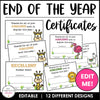 Editable End of Year English Award Certificate - Edit: Name, Year & Signature - Hot Chocolate Teachables