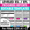 Editable ESL & EFL Progress Reports CEFR Alignment A1-C2 - Hot Chocolate Teachables