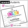 English End of Year Certificates - Speaking, Writing, Listening, Reading | ESL - Hot Chocolate Teachables
