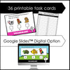 ESL Basic Vocabulary Task Cards: Animals, Food, Clothing, Objects & School - Hot Chocolate Teachables
