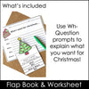 ESL Christmas Writing Activity | Wh question FLAP BOOK - Hot Chocolate Teachables