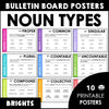 ESL Grammar Posters: Nouns - Noun Types Bulletin Board (Brights) - Hot Chocolate Teachables
