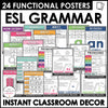 ESL Grammar Posters: Set of 24 visuals to use as Functional Classroom Decor - Hot Chocolate Teachables